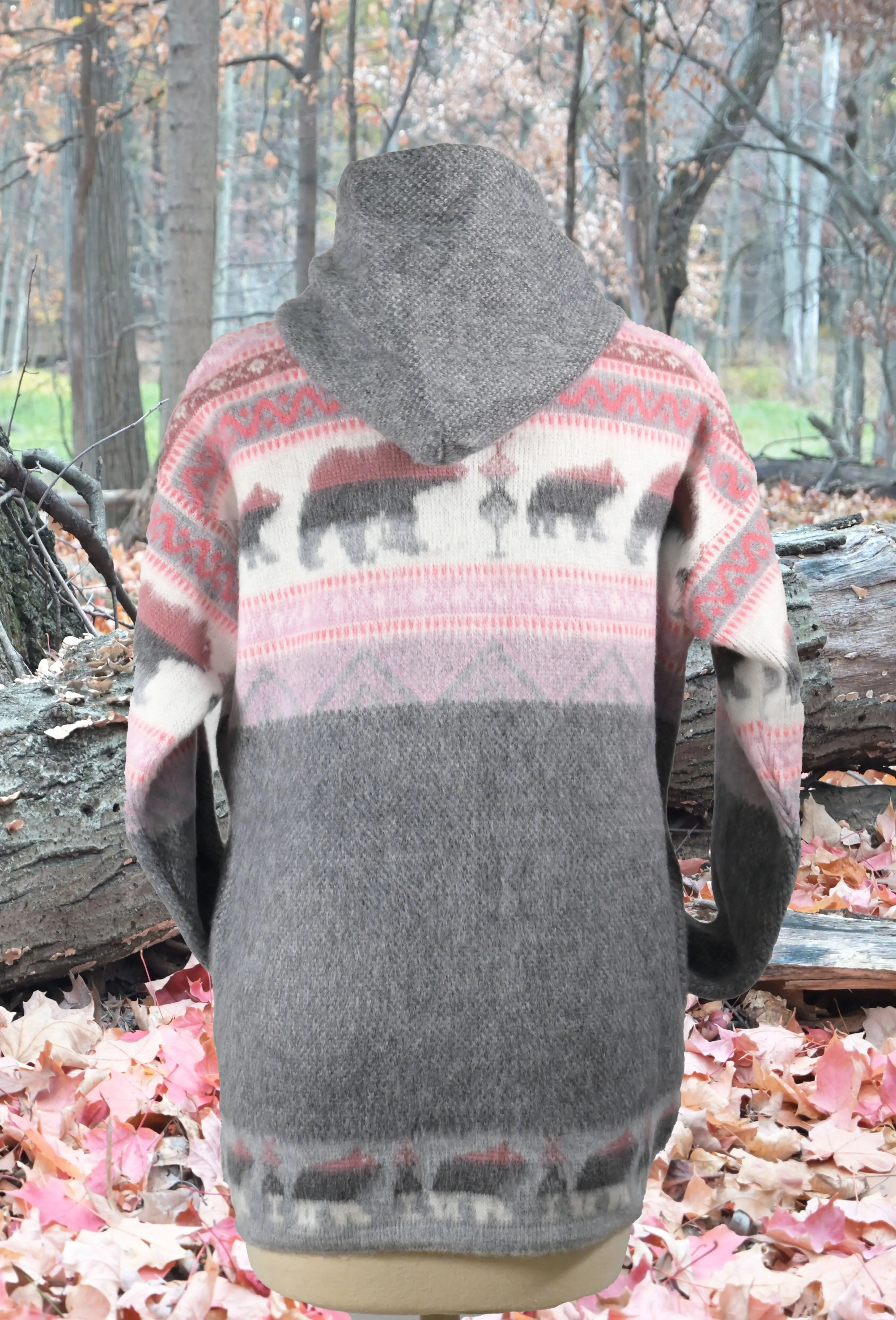 AlpacaChill Pink  Bear  Heavyweight  Alpaca blend Hoodie