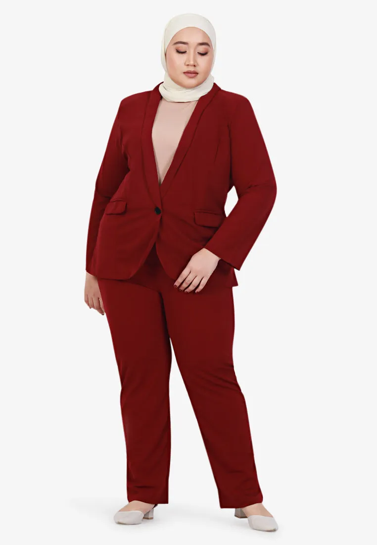 Blair Stretch Work Blazer - Maroon