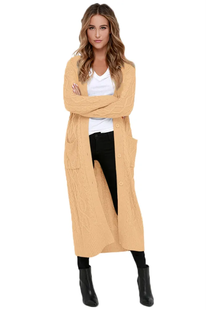 Cable Knit Long Cardigan