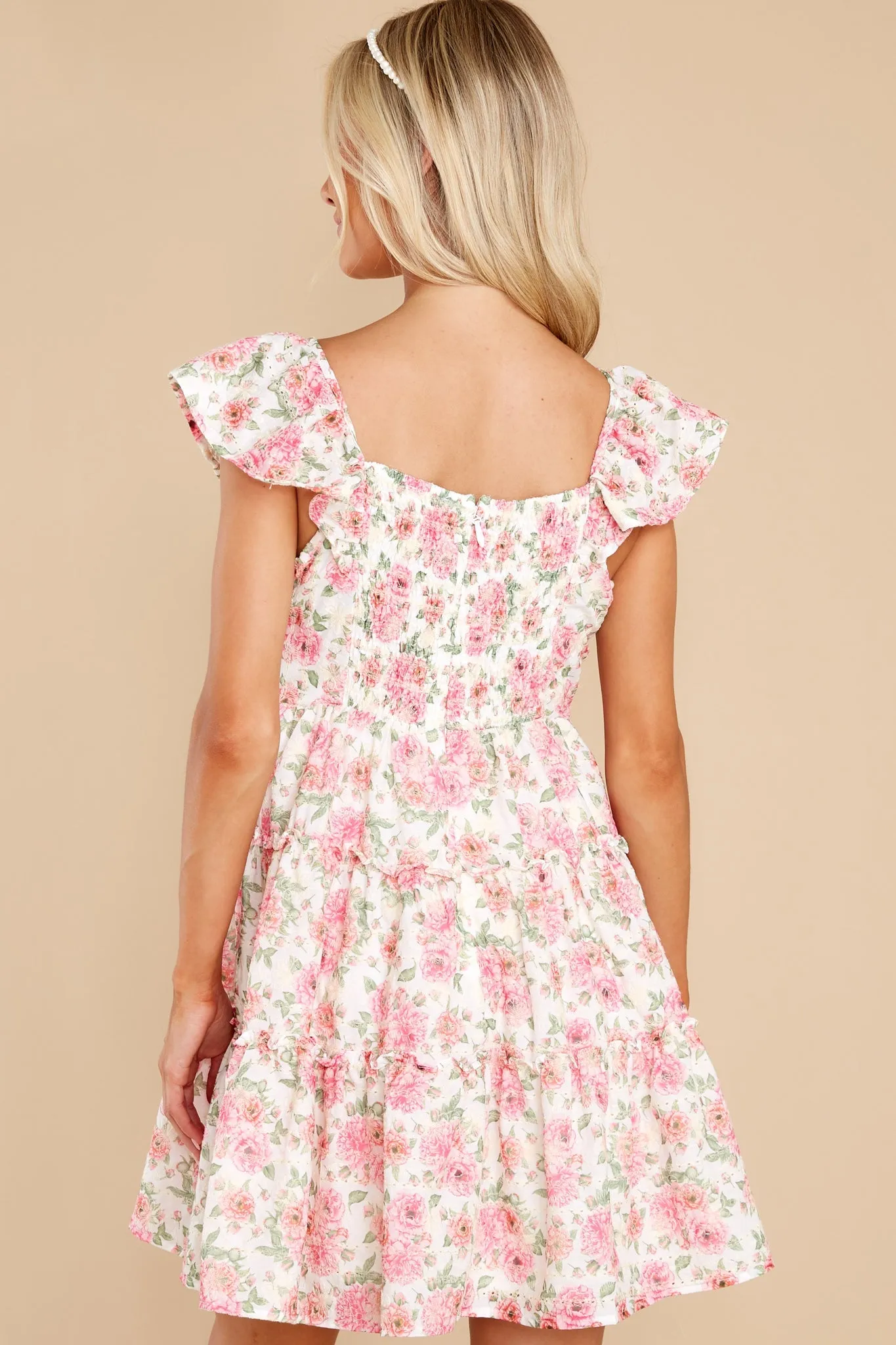 Canopy Of Flowers White Multi Floral Print Dress