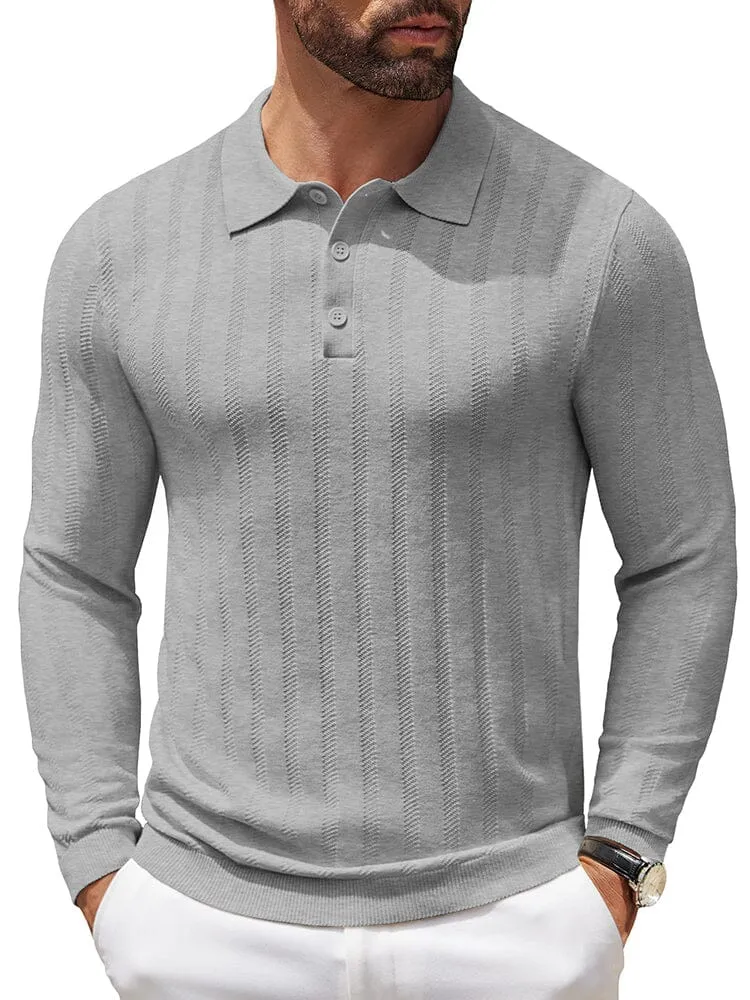 Casual Stretch Ribbed Knit Shirts (US Only)