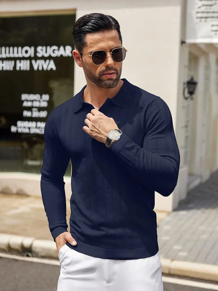 Casual Stretch Ribbed Knit Shirts (US Only)