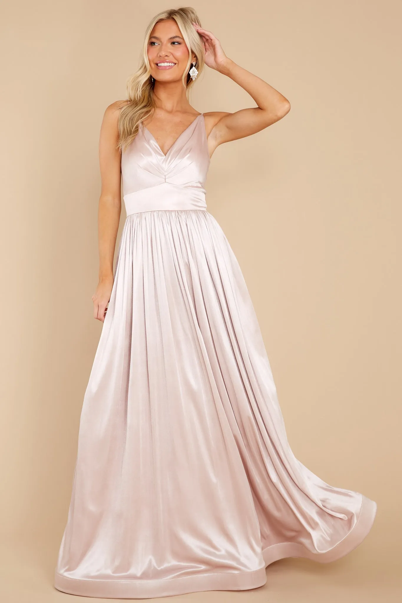 Catch The Wind Champagne Maxi Dress