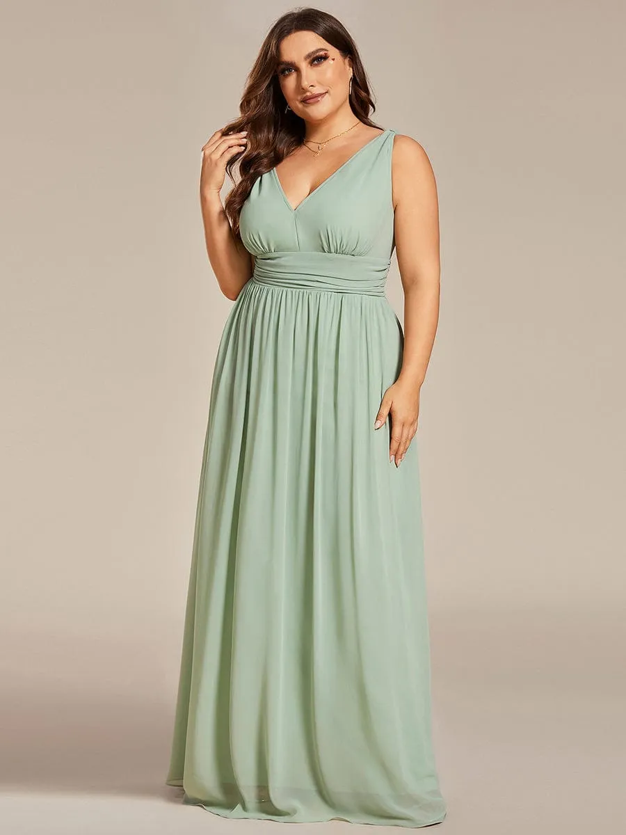 Chiffon Empire Waist Sleeveless Pleated Bridesmaid Dress