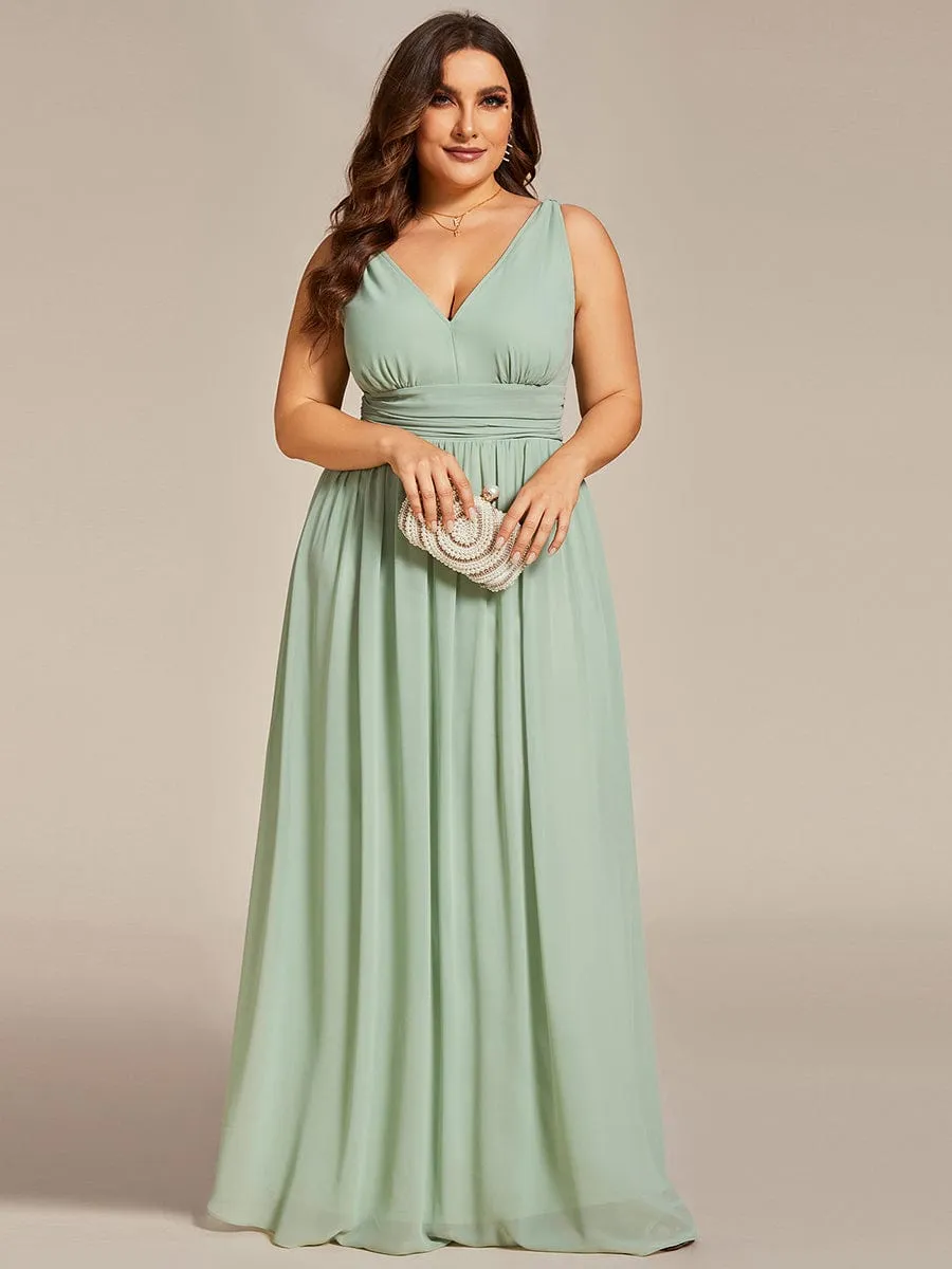 Chiffon Empire Waist Sleeveless Pleated Bridesmaid Dress