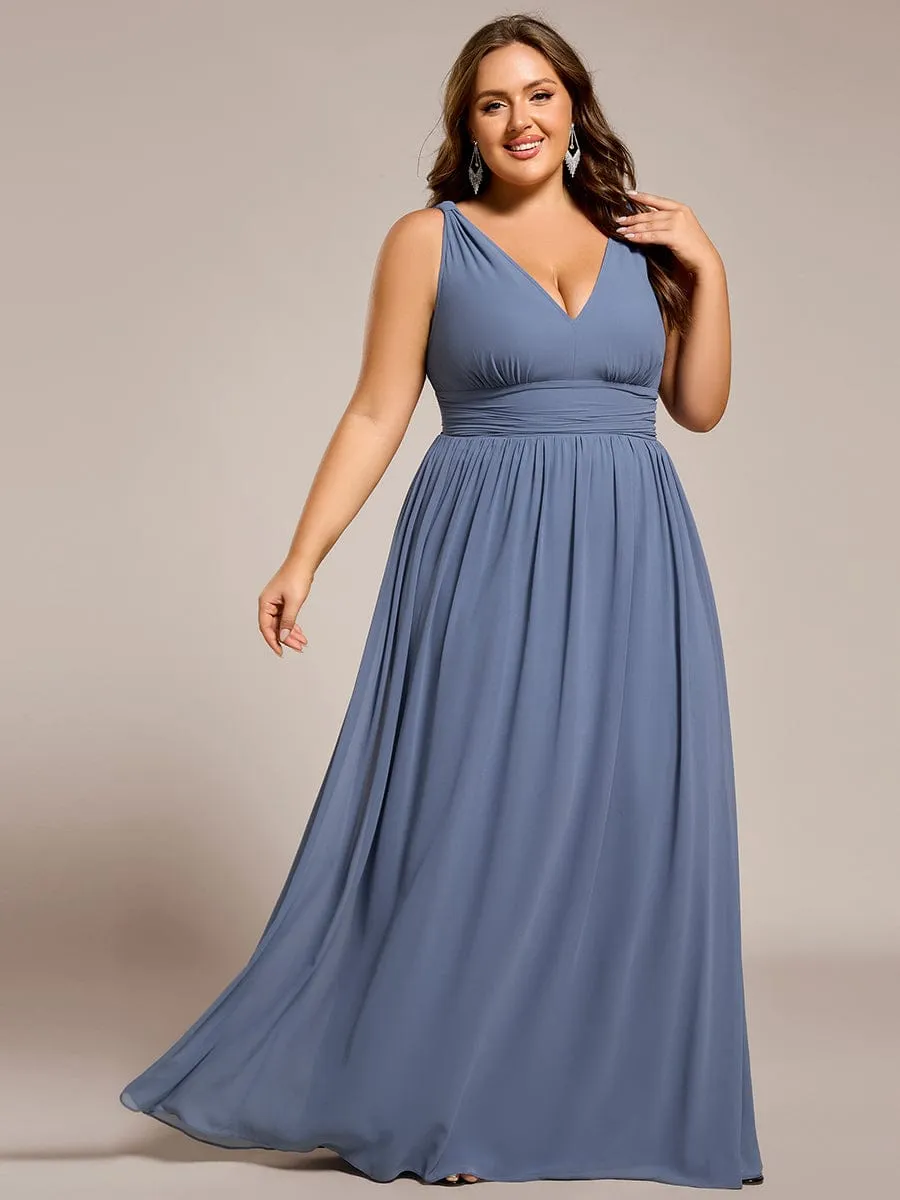 Chiffon Empire Waist Sleeveless Pleated Bridesmaid Dress