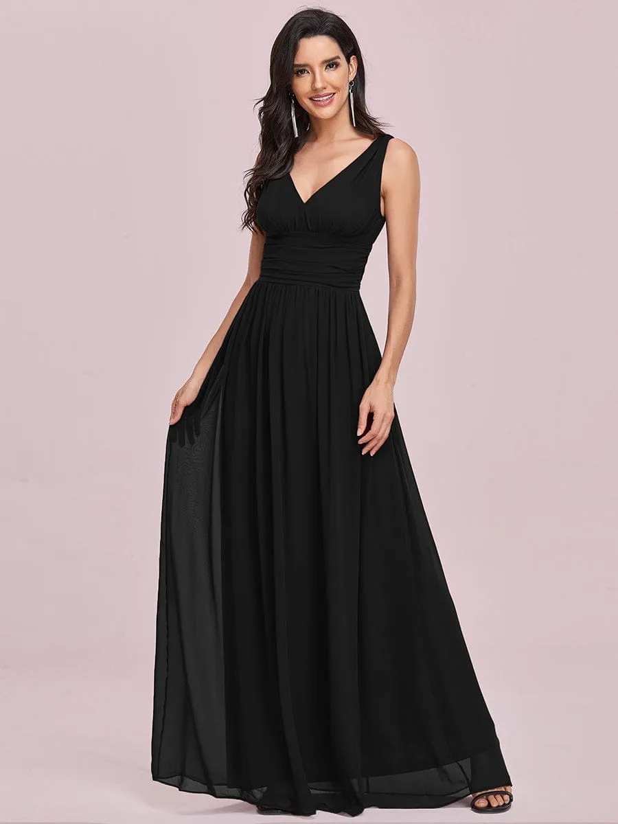 Chiffon Empire Waist Sleeveless Pleated Bridesmaid Dress