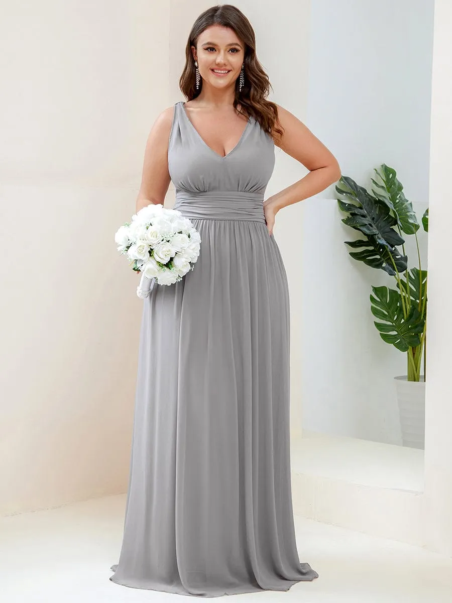 Chiffon Empire Waist Sleeveless Pleated Bridesmaid Dress