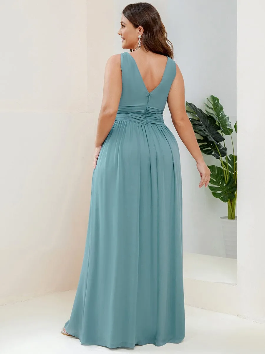 Chiffon Empire Waist Sleeveless Pleated Bridesmaid Dress