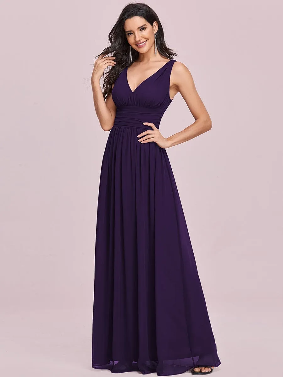 Chiffon Empire Waist Sleeveless Pleated Bridesmaid Dress