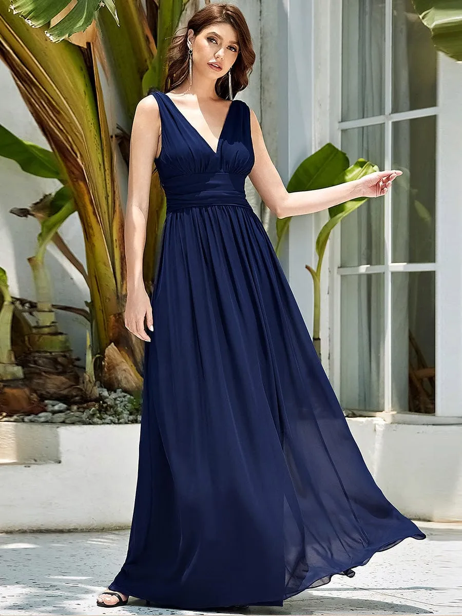 Chiffon Empire Waist Sleeveless Pleated Bridesmaid Dress