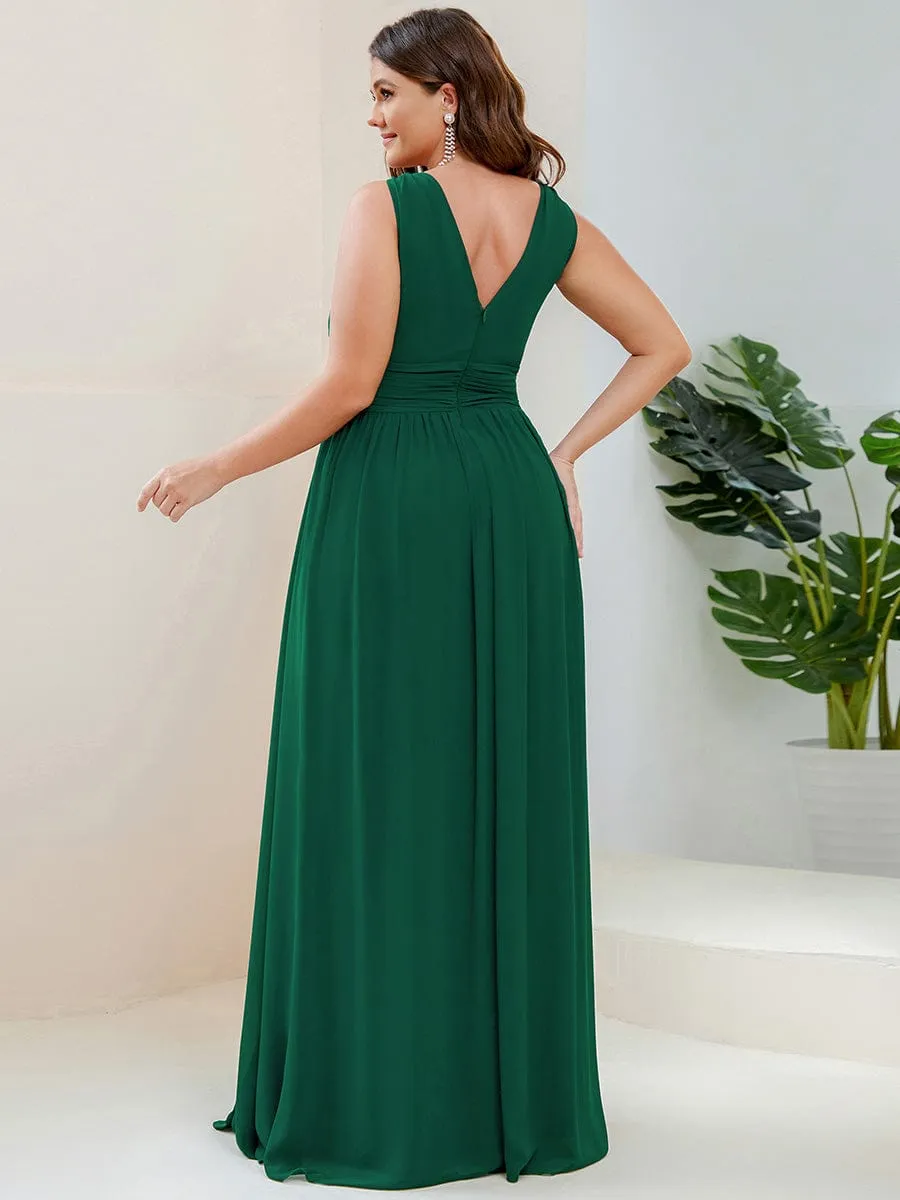 Chiffon Empire Waist Sleeveless Pleated Bridesmaid Dress