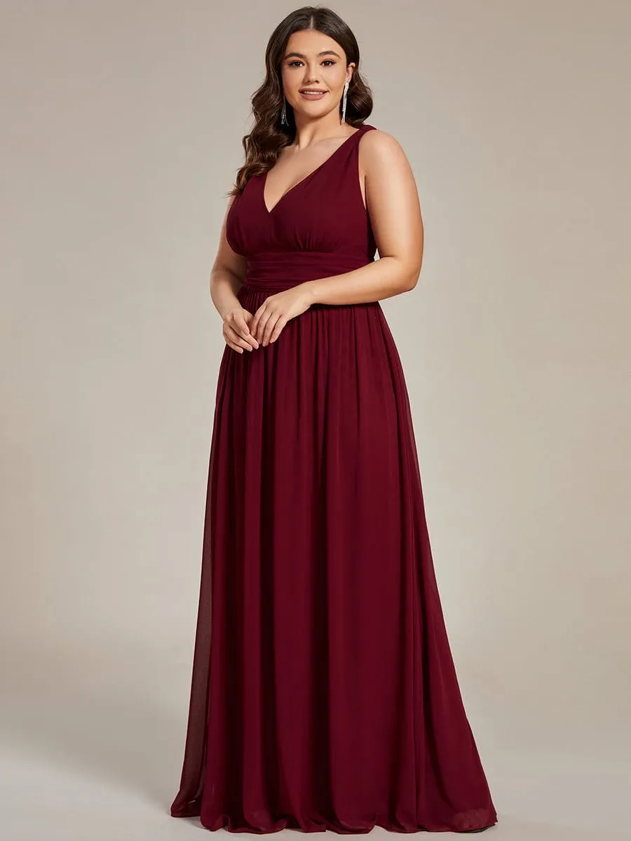 Chiffon Empire Waist Sleeveless Pleated Bridesmaid Dress