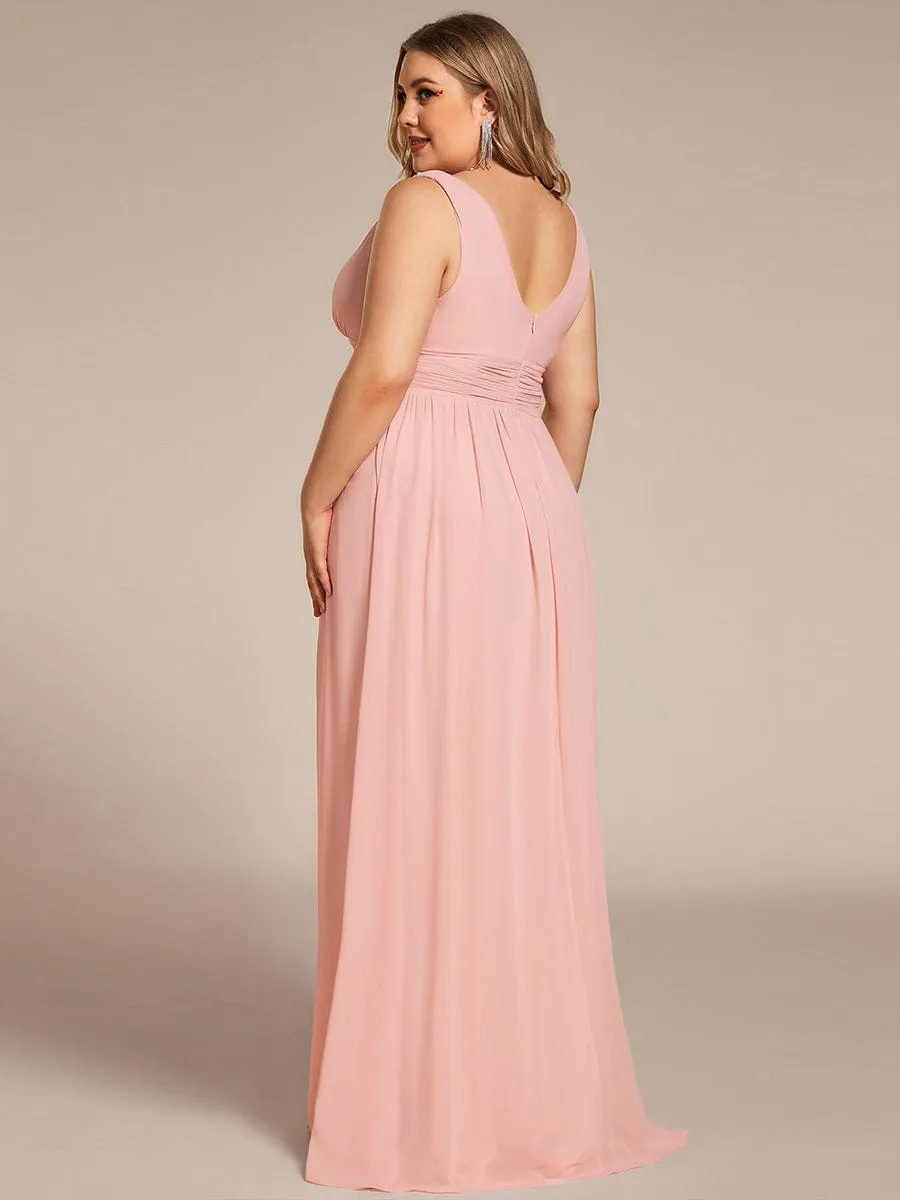 Chiffon Empire Waist Sleeveless Pleated Bridesmaid Dress