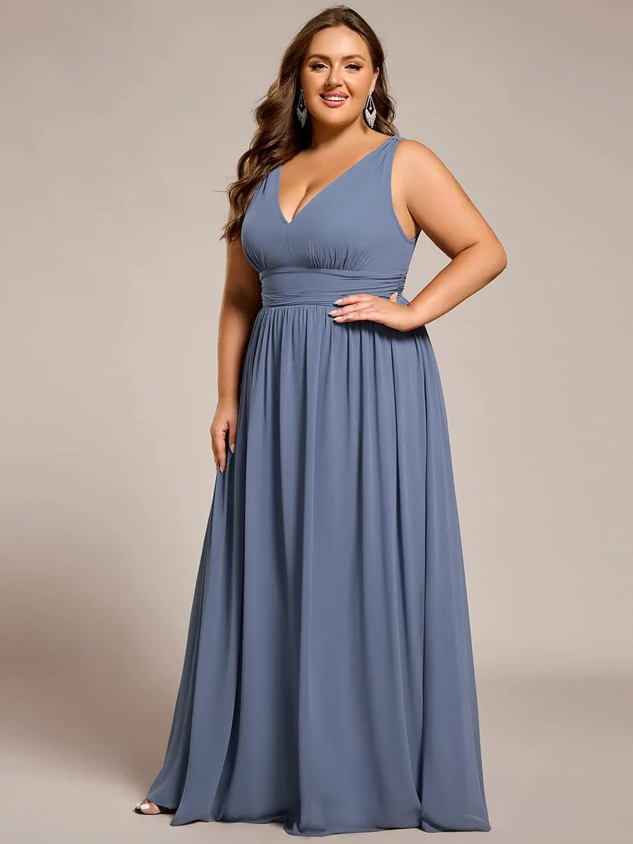 Chiffon Empire Waist Sleeveless Pleated Bridesmaid Dress