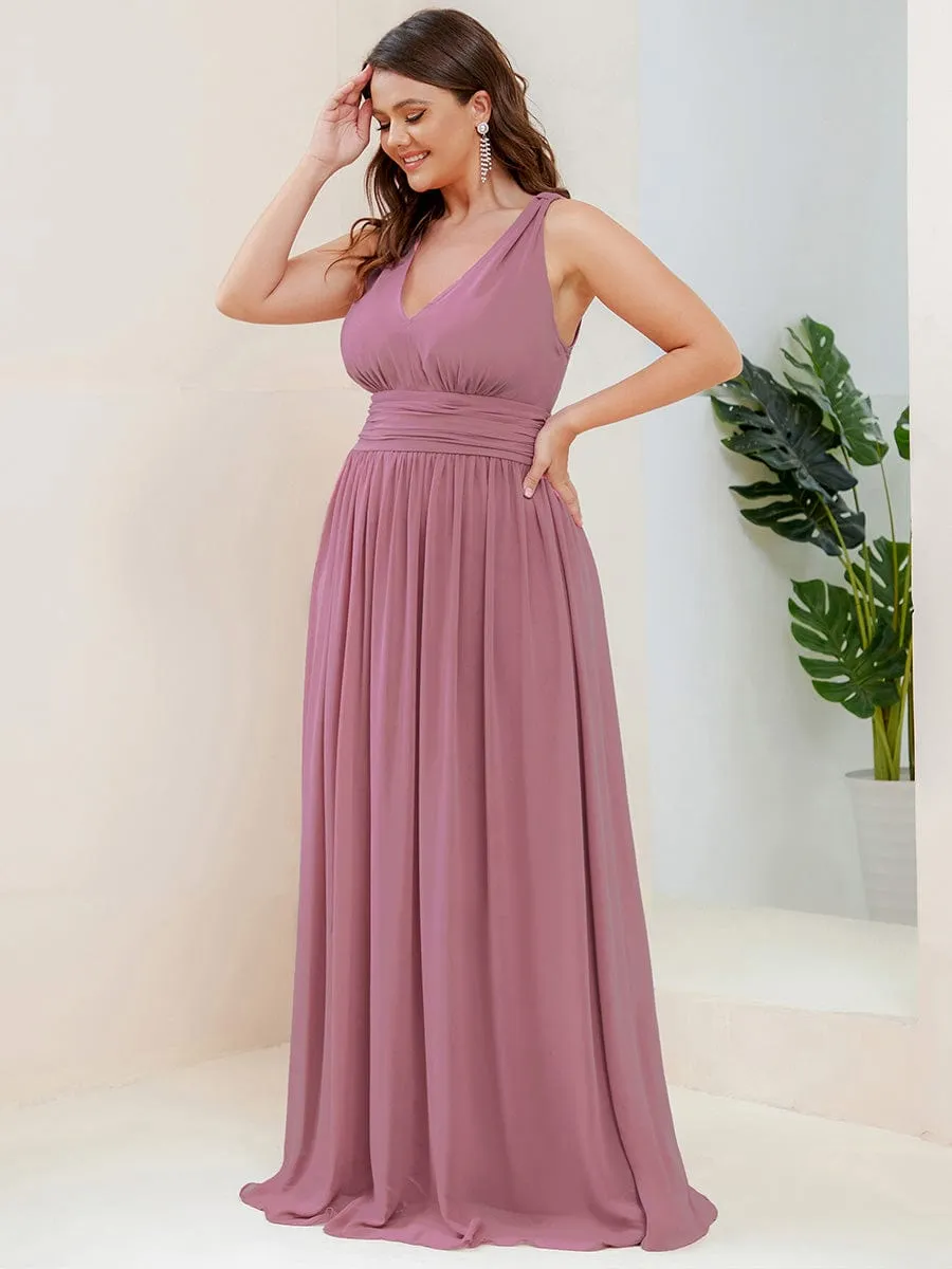 Chiffon Empire Waist Sleeveless Pleated Bridesmaid Dress