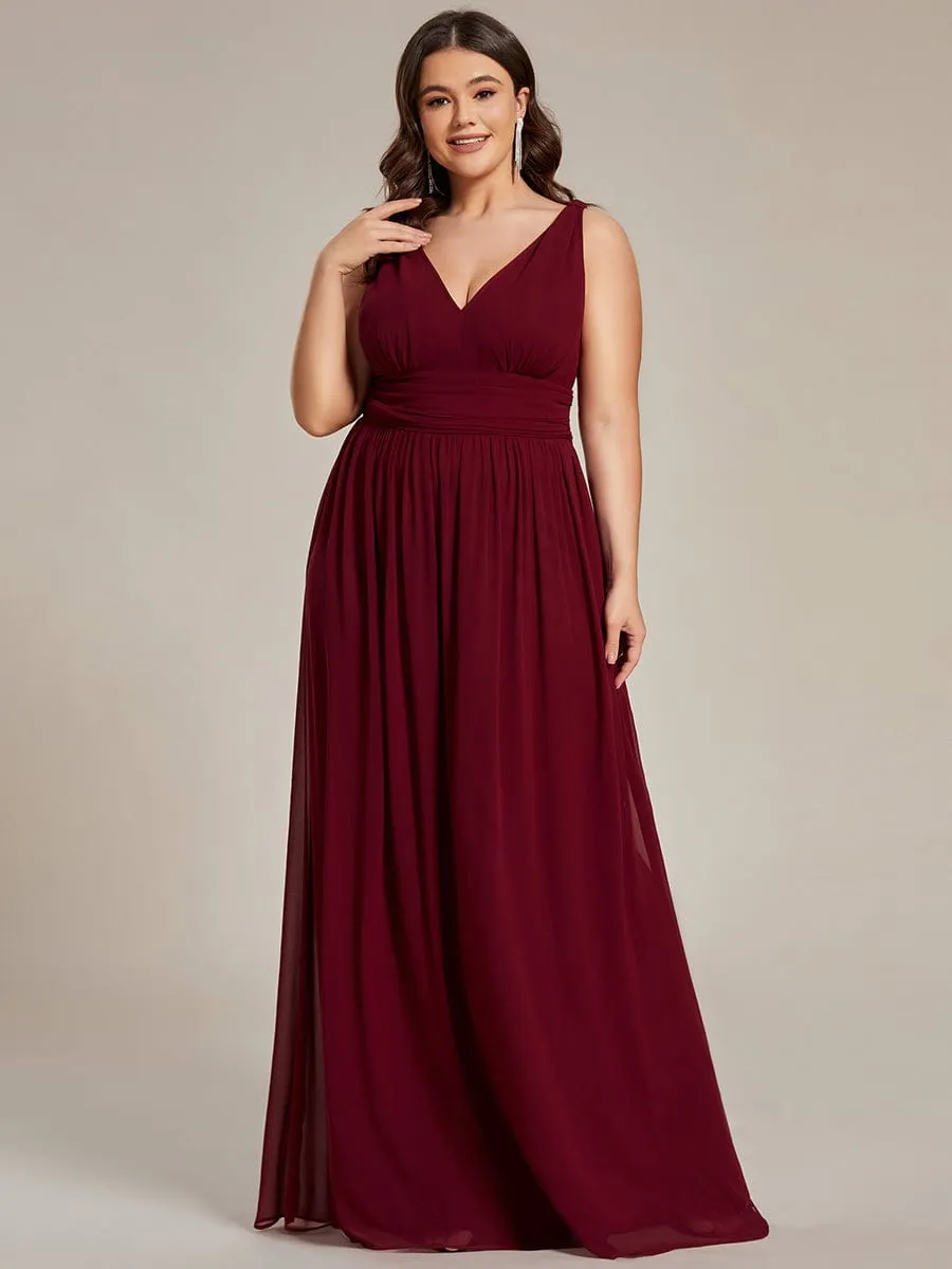 Chiffon Empire Waist Sleeveless Pleated Bridesmaid Dress