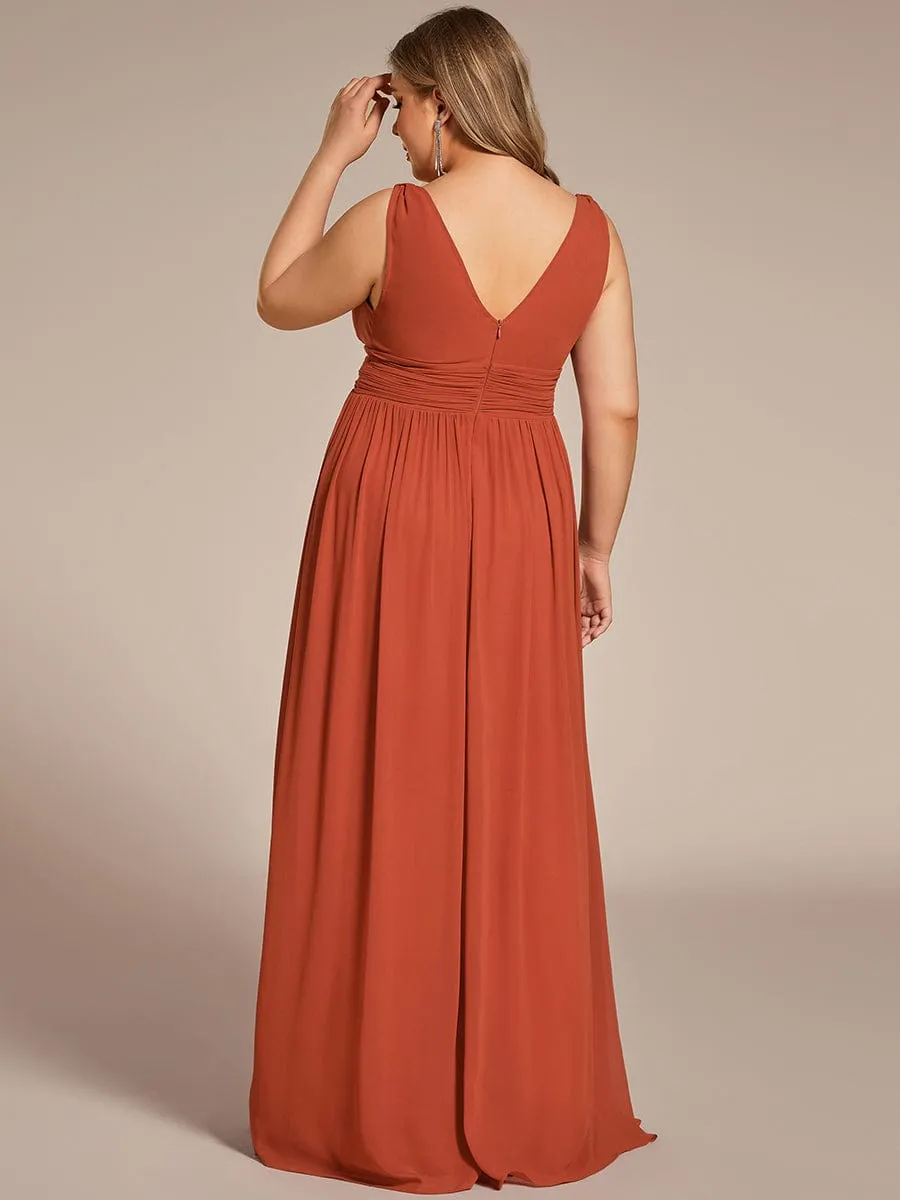 Chiffon Empire Waist Sleeveless Pleated Bridesmaid Dress