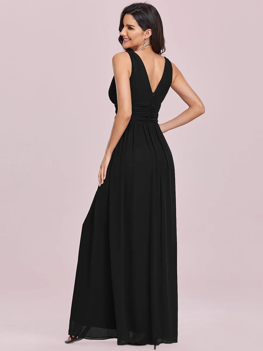 Chiffon Empire Waist Sleeveless Pleated Bridesmaid Dress