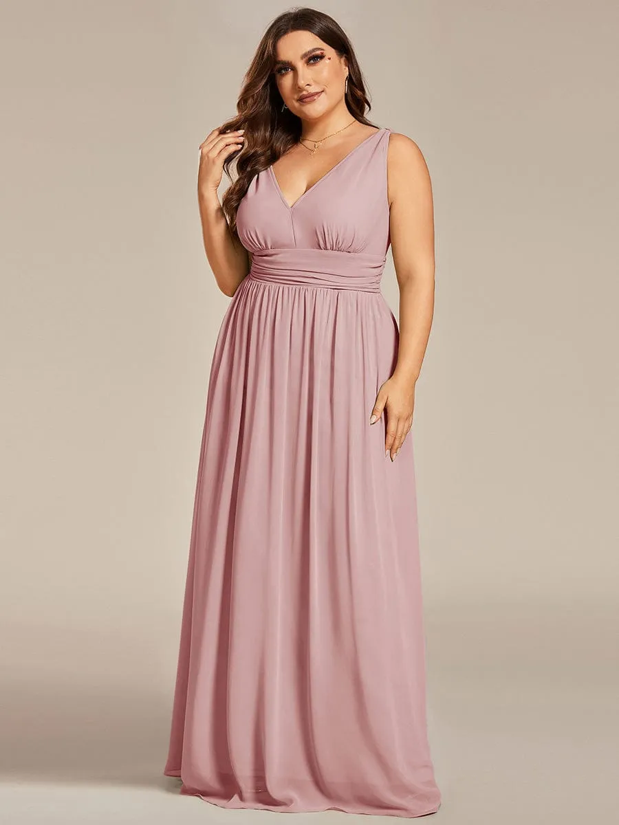 Chiffon Empire Waist Sleeveless Pleated Bridesmaid Dress