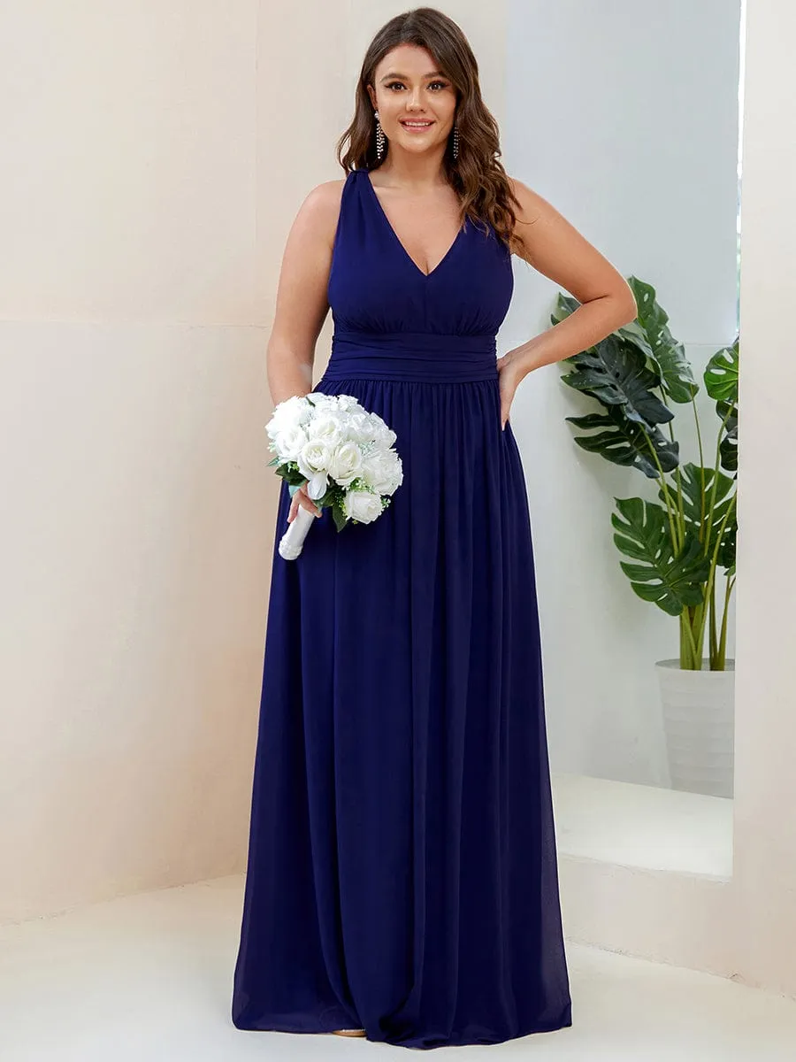 Chiffon Empire Waist Sleeveless Pleated Bridesmaid Dress