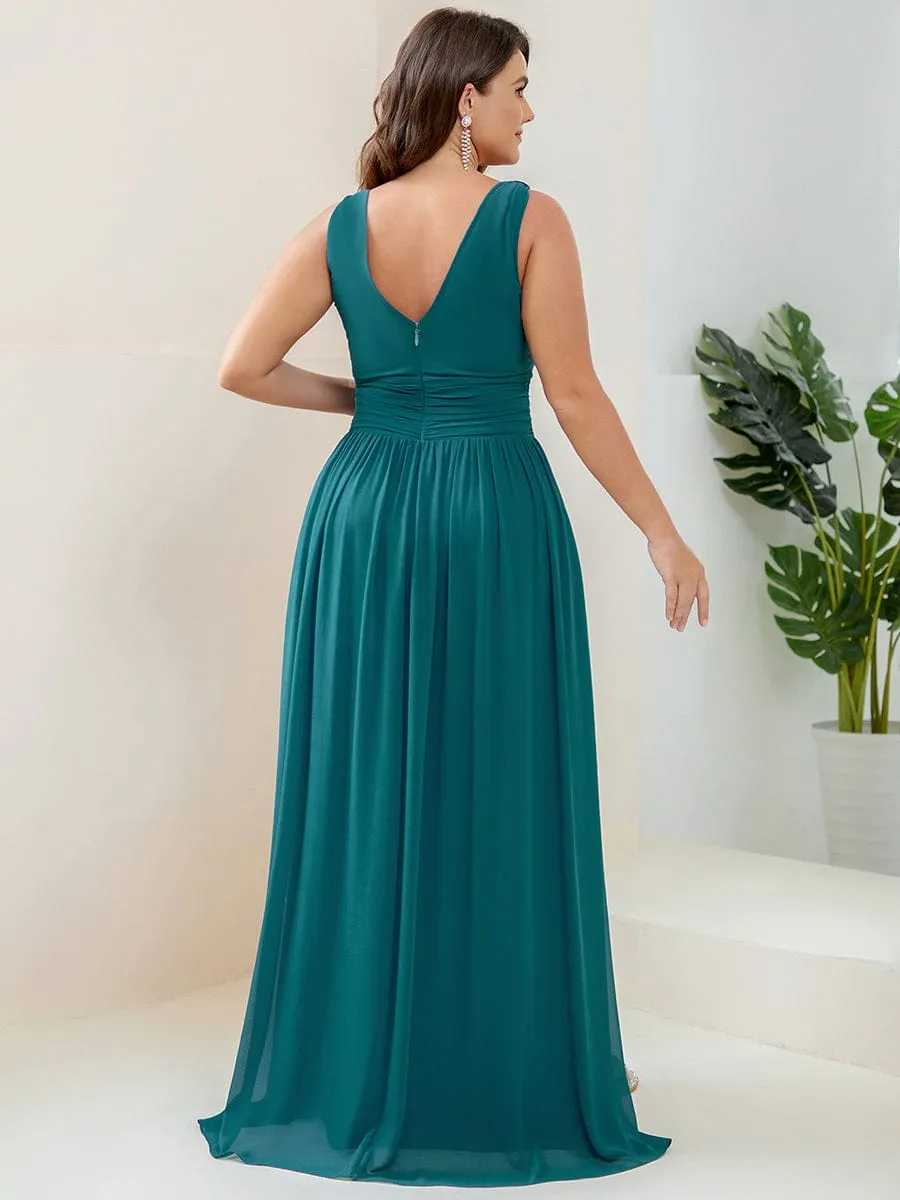 Chiffon Empire Waist Sleeveless Pleated Bridesmaid Dress