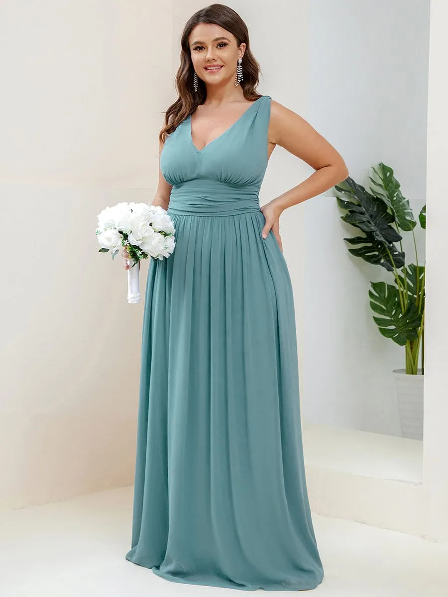 Chiffon Empire Waist Sleeveless Pleated Bridesmaid Dress