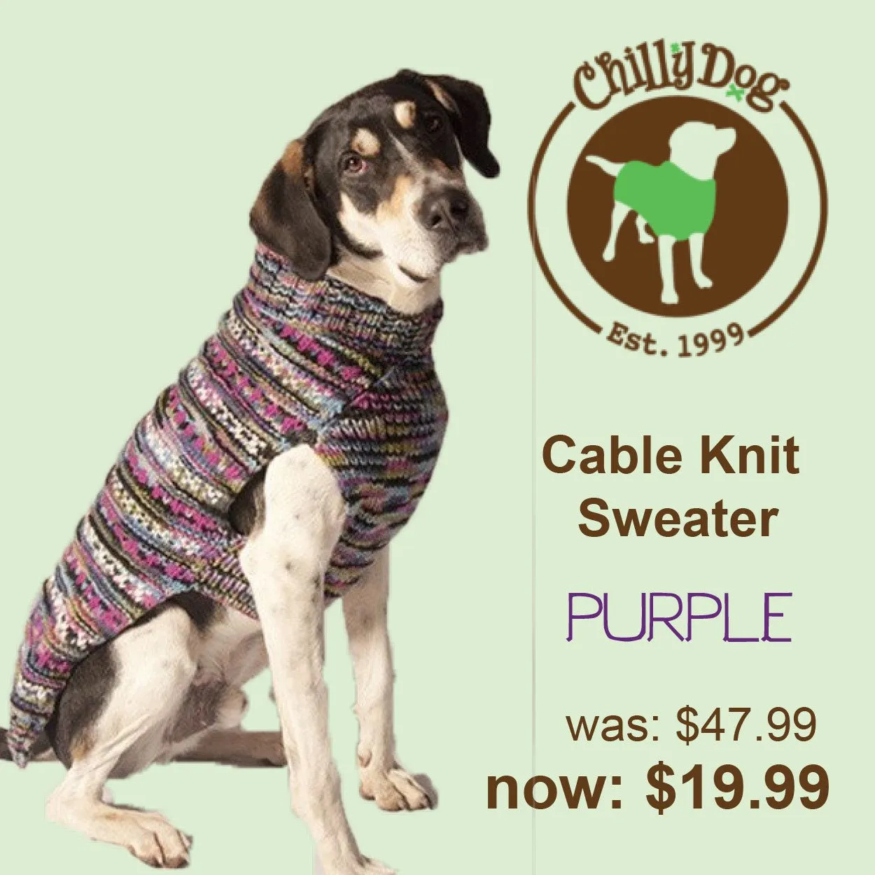 Chilly Dog Sweater Purple Woodstock SALE