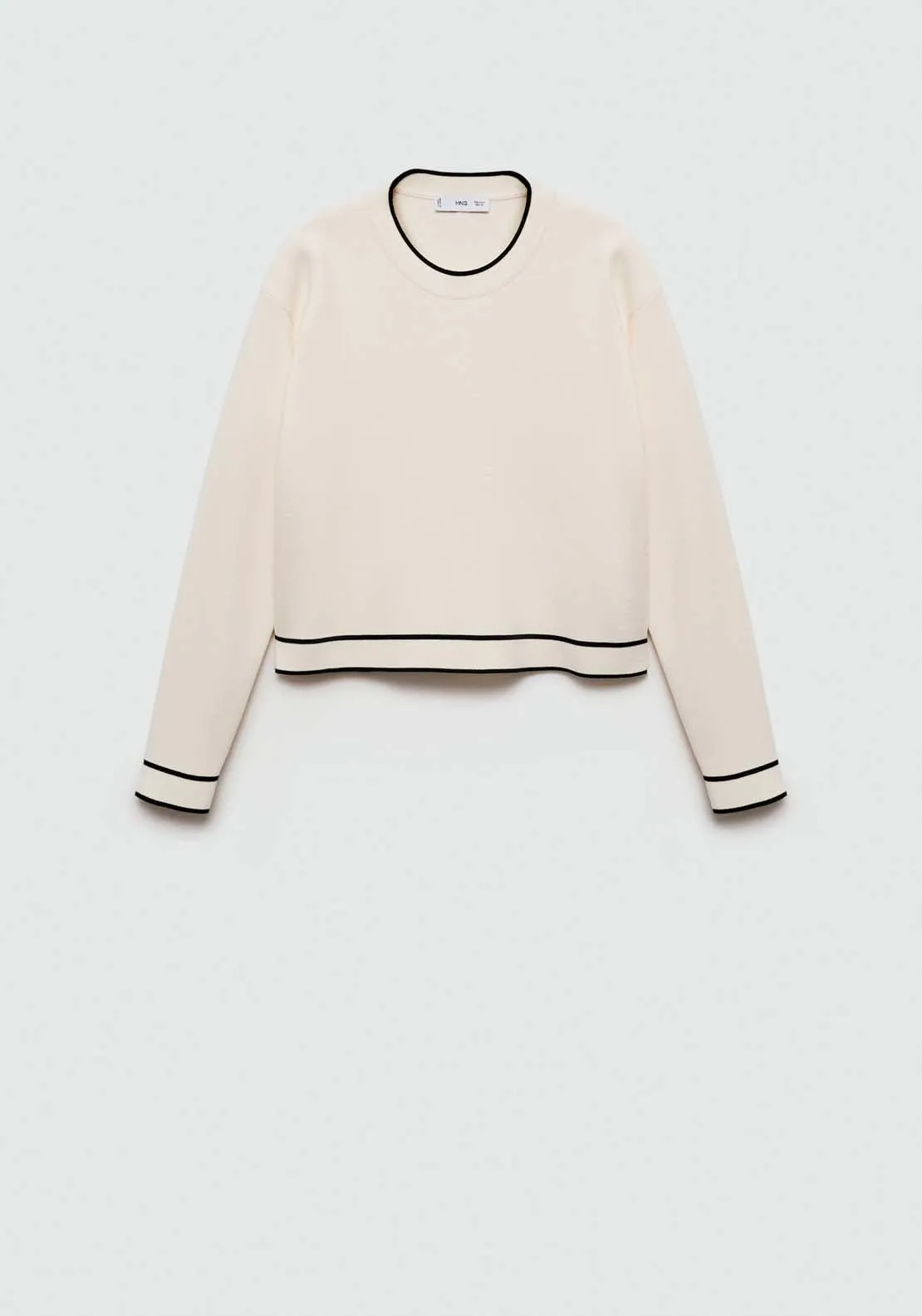 Contrast trim sweater - Light Beige