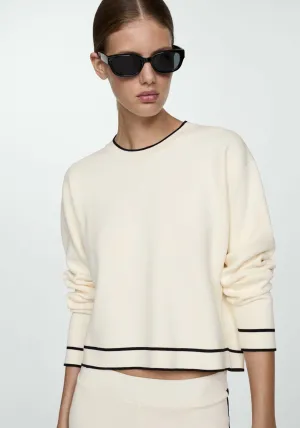 Contrast trim sweater - Light Beige