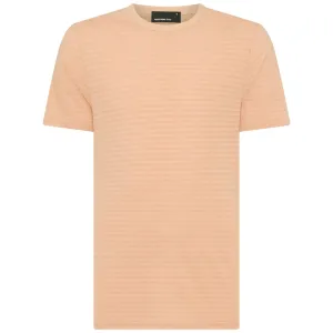 Crew Neck Stripe T-Shirt - Pink