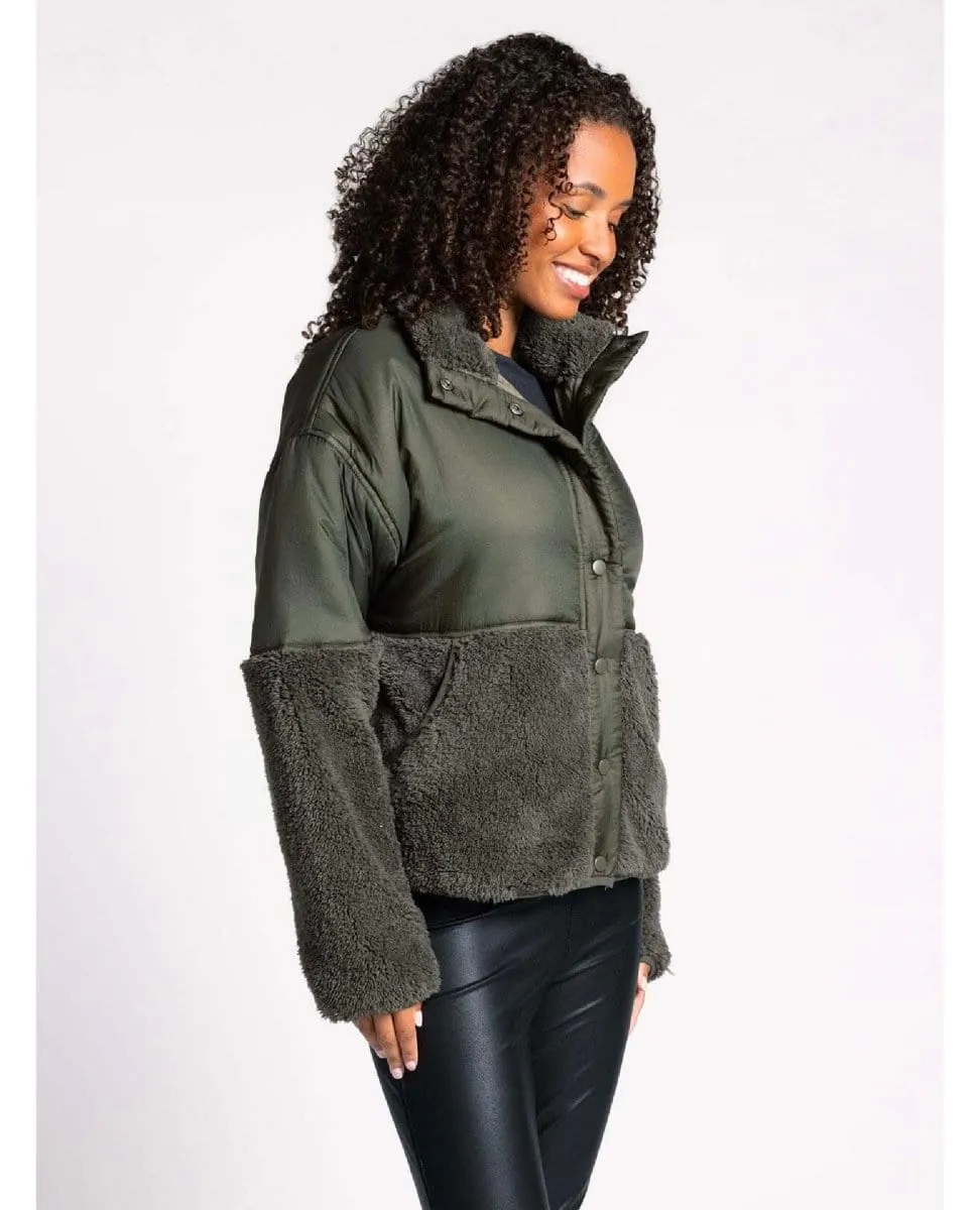 Delia Sherpa Olive Jacket