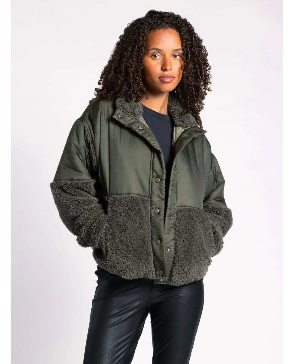 Delia Sherpa Olive Jacket