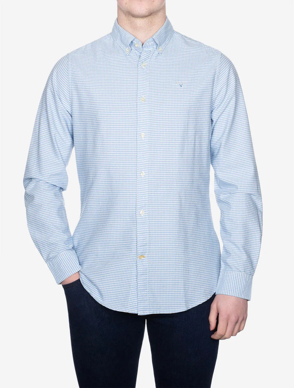 Gingham Oxtown Tailored Shirt Blue