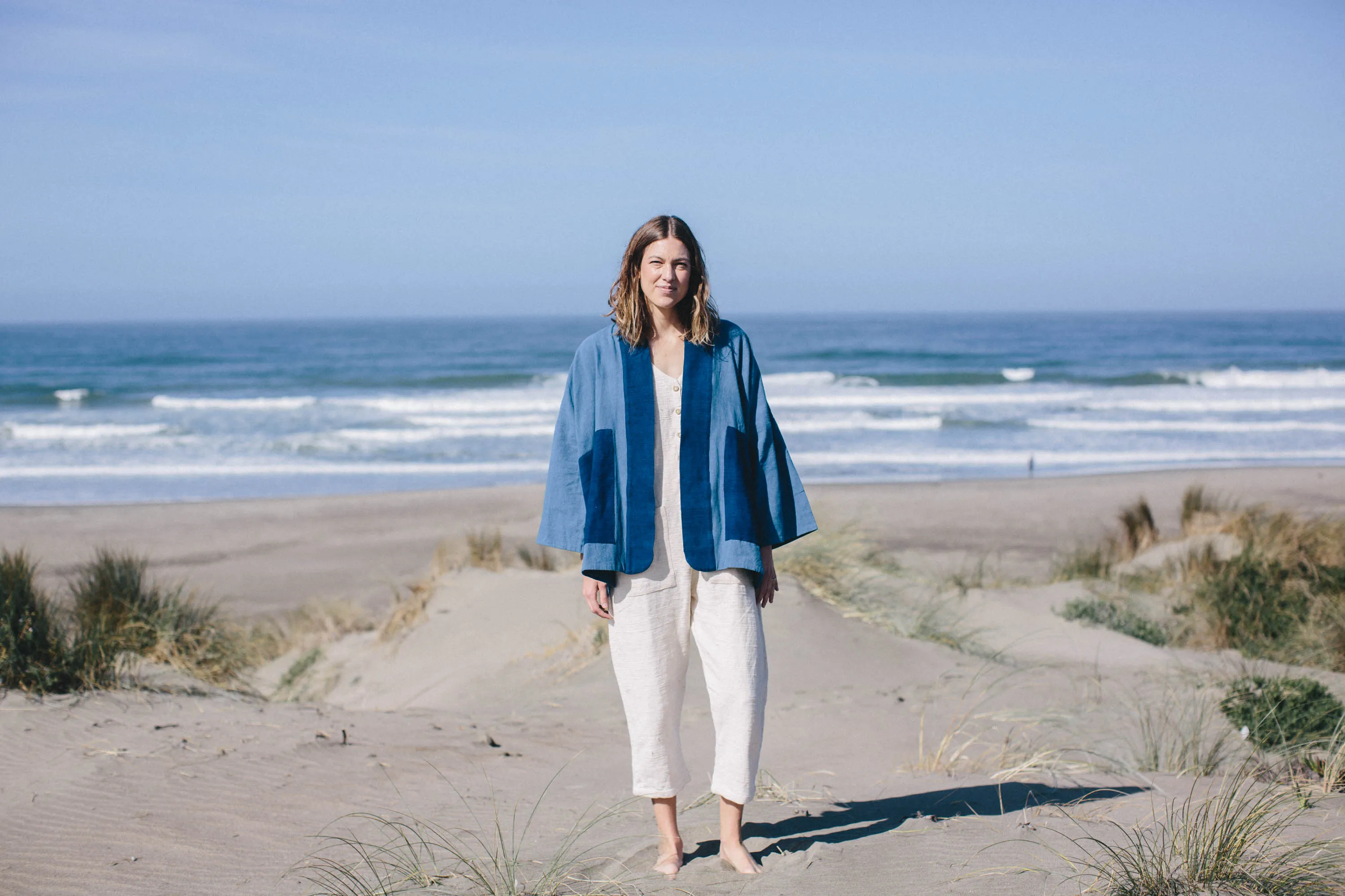 Indigo Waves Coat