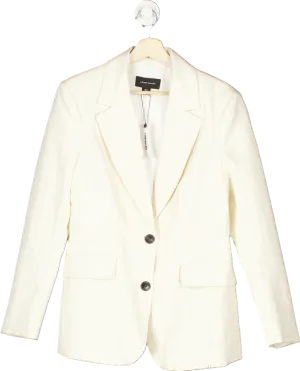 Karen Millen White The Founder Striped Single Breasted Blazer UK 10