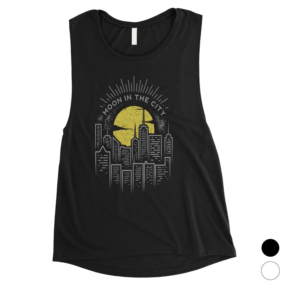 Moon In City Womens Muscle Shirt