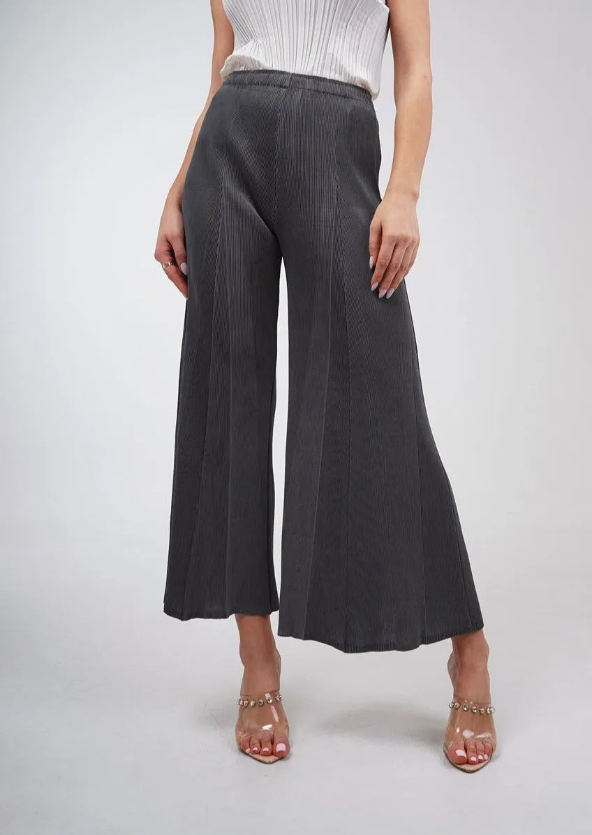 Perla Wide-Leg Pleated Pants