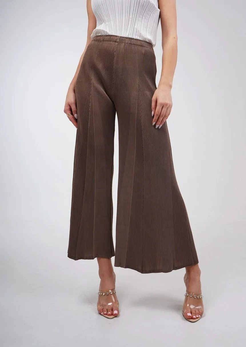 Perla Wide-Leg Pleated Pants