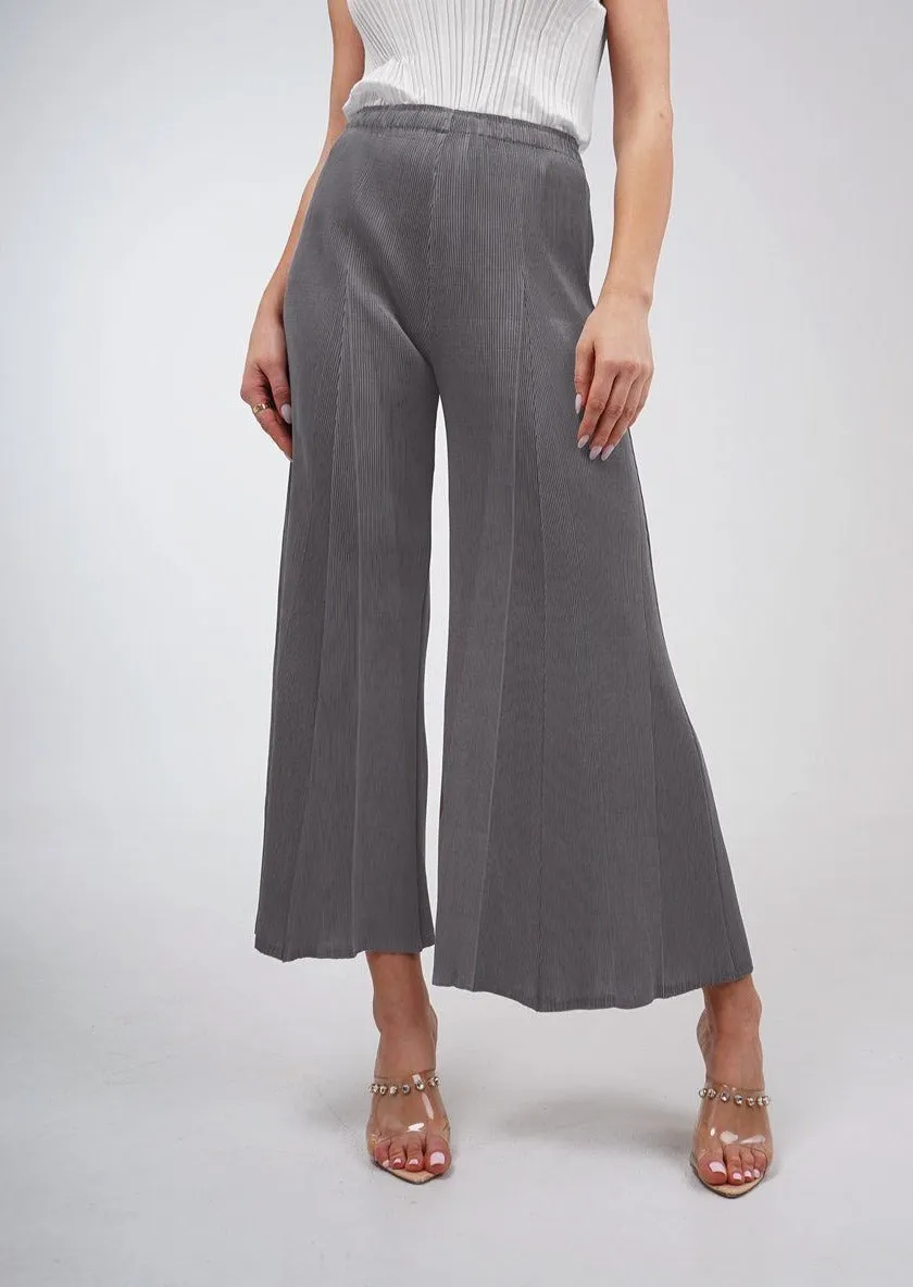 Perla Wide-Leg Pleated Pants