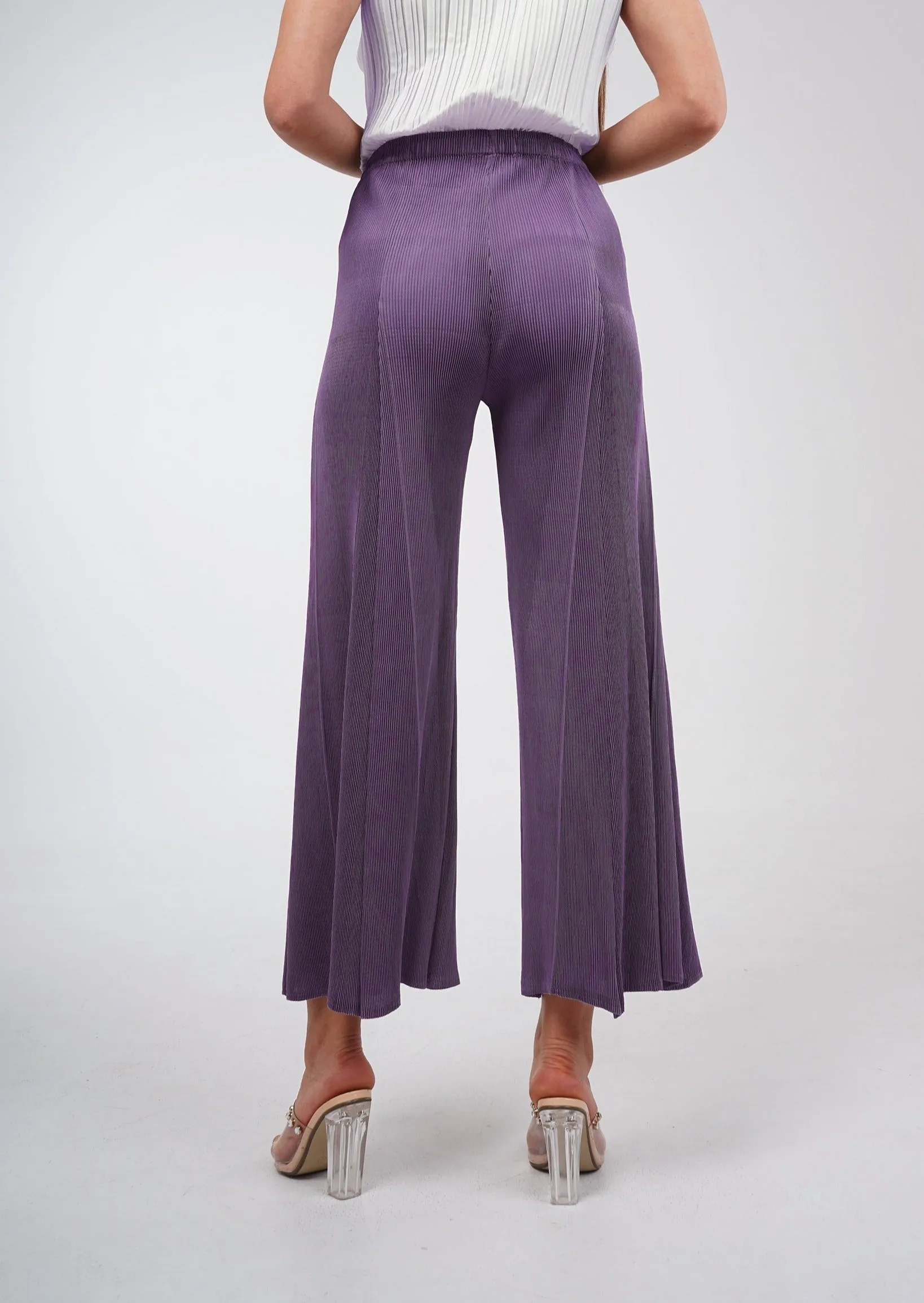 Perla Wide-Leg Pleated Pants