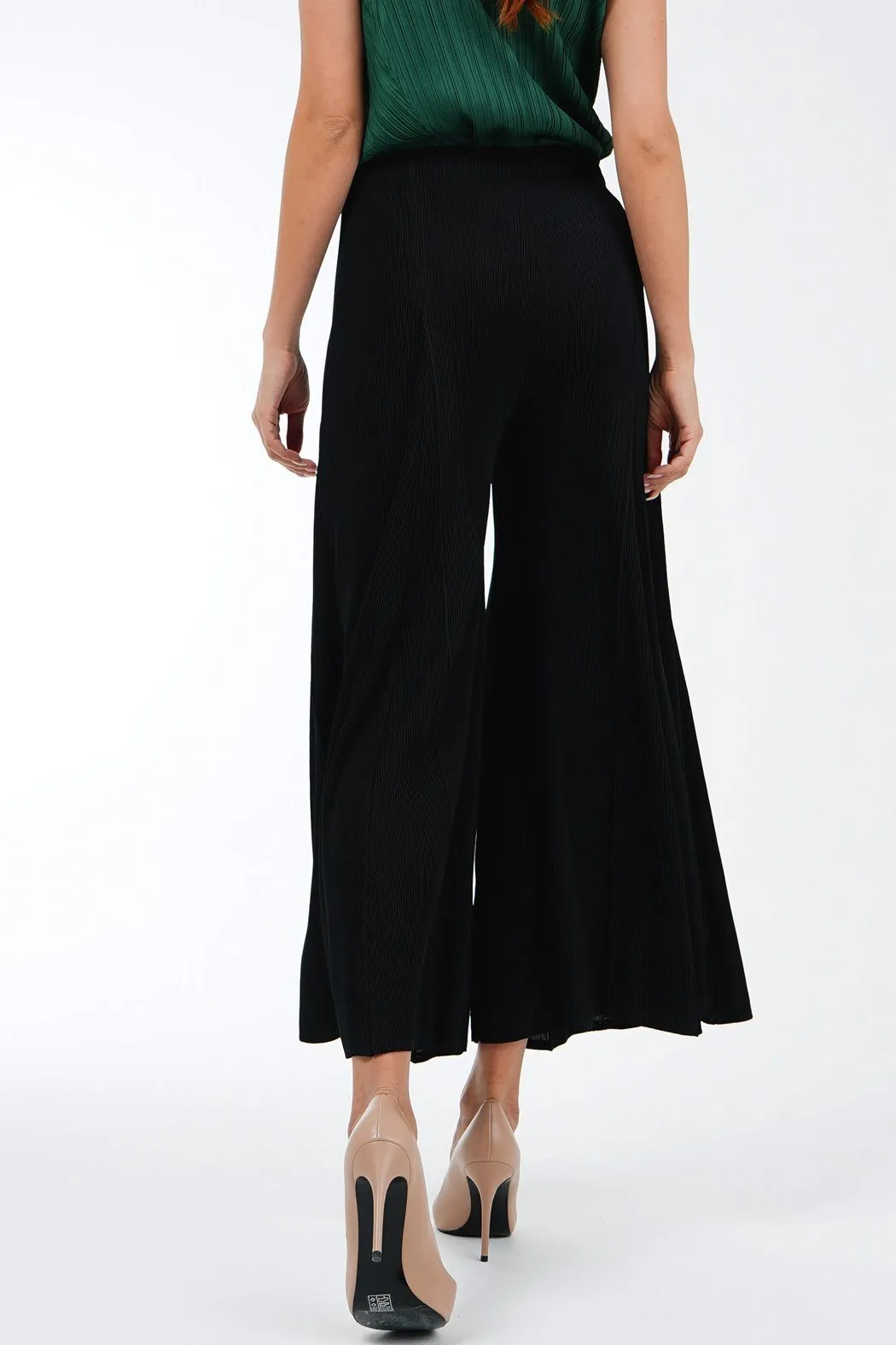 Perla Wide-Leg Pleated Pants