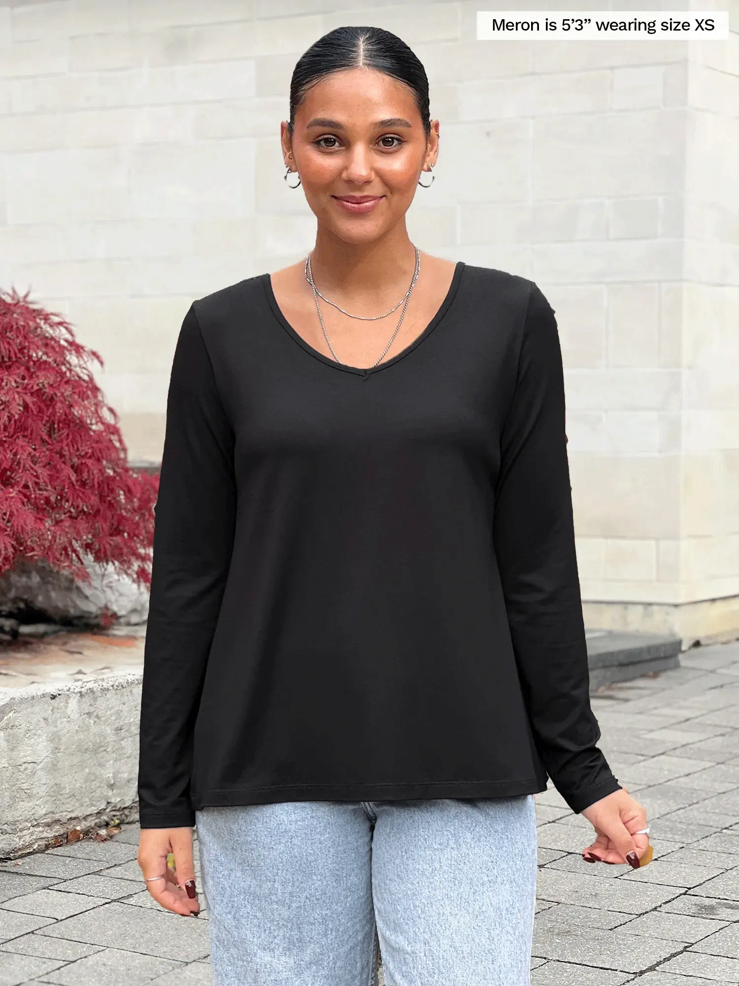 Pippa reversible neckline long sleeve top