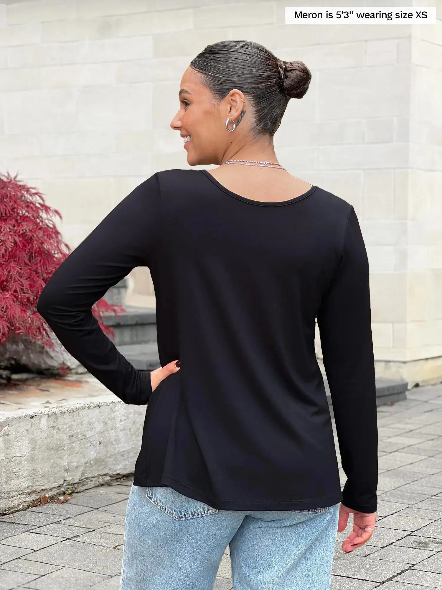 Pippa reversible neckline long sleeve top