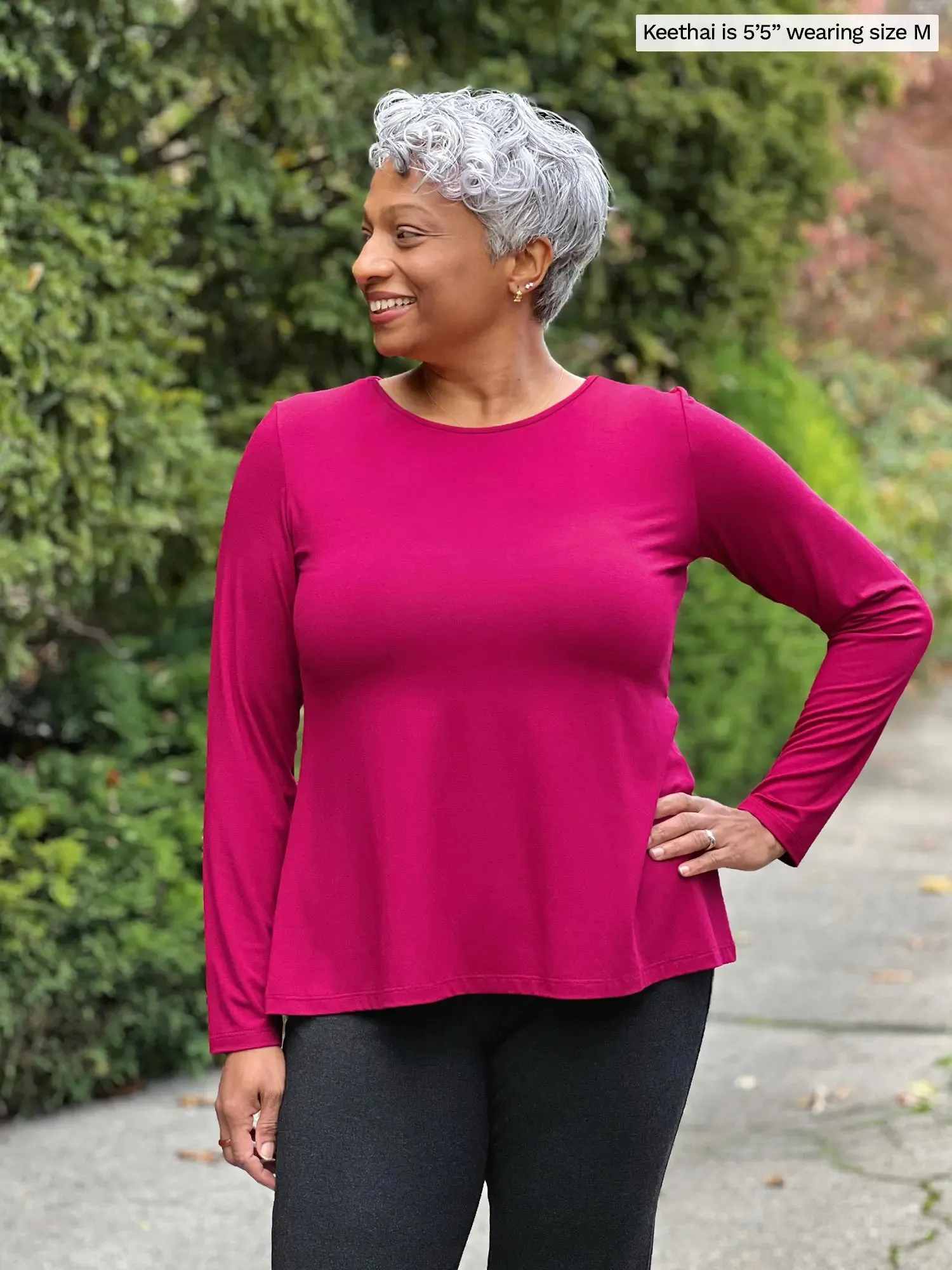 Pippa reversible neckline long sleeve top