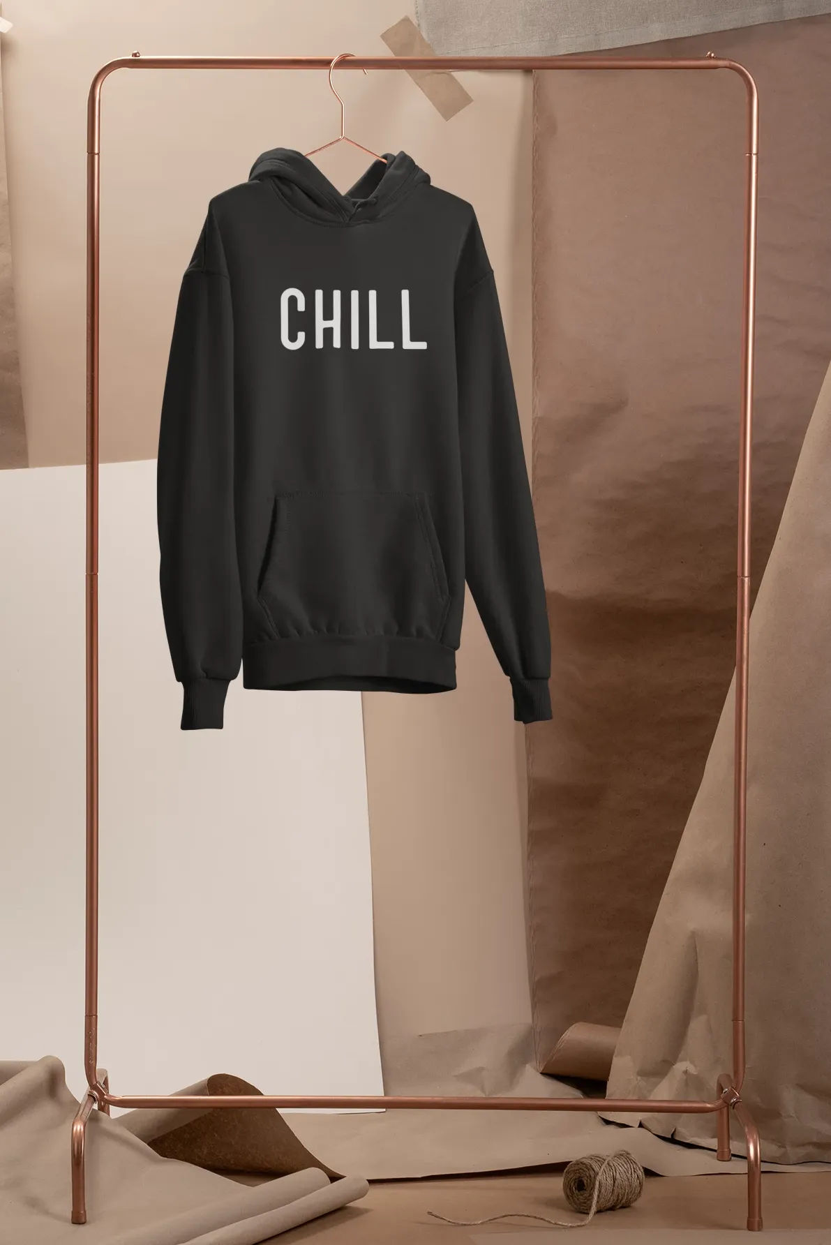 "CHILL"- WINTER WOMEN HOODIES (BLACK)