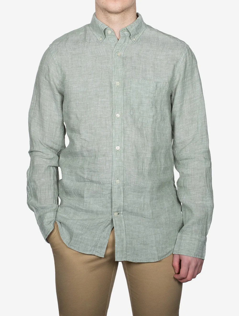 Regular Linen Shirt Kalamata Green