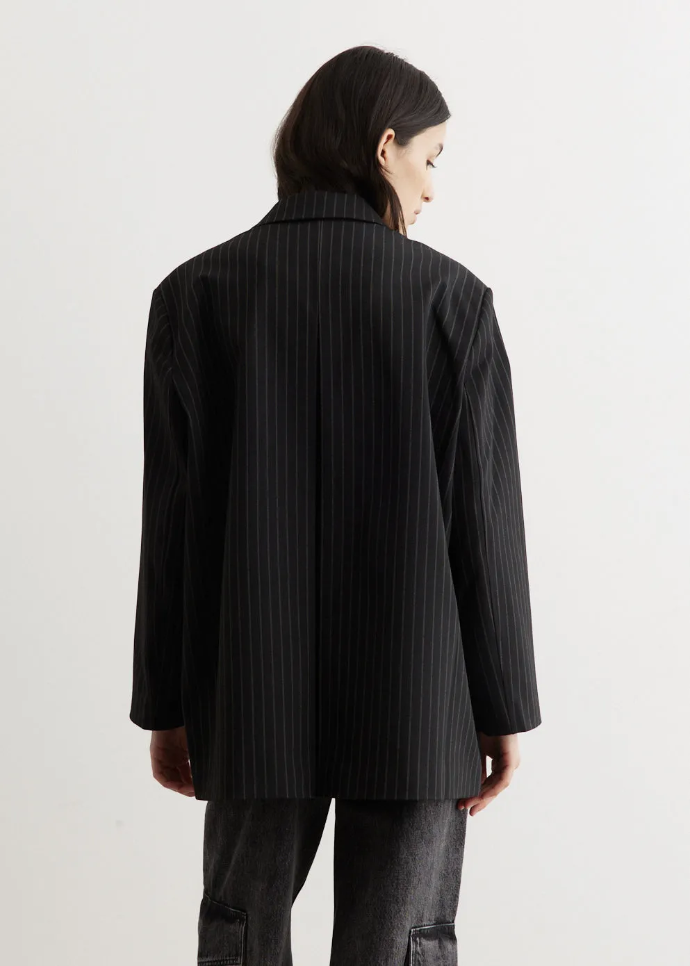 Stretch Stripe Oversized Blazer