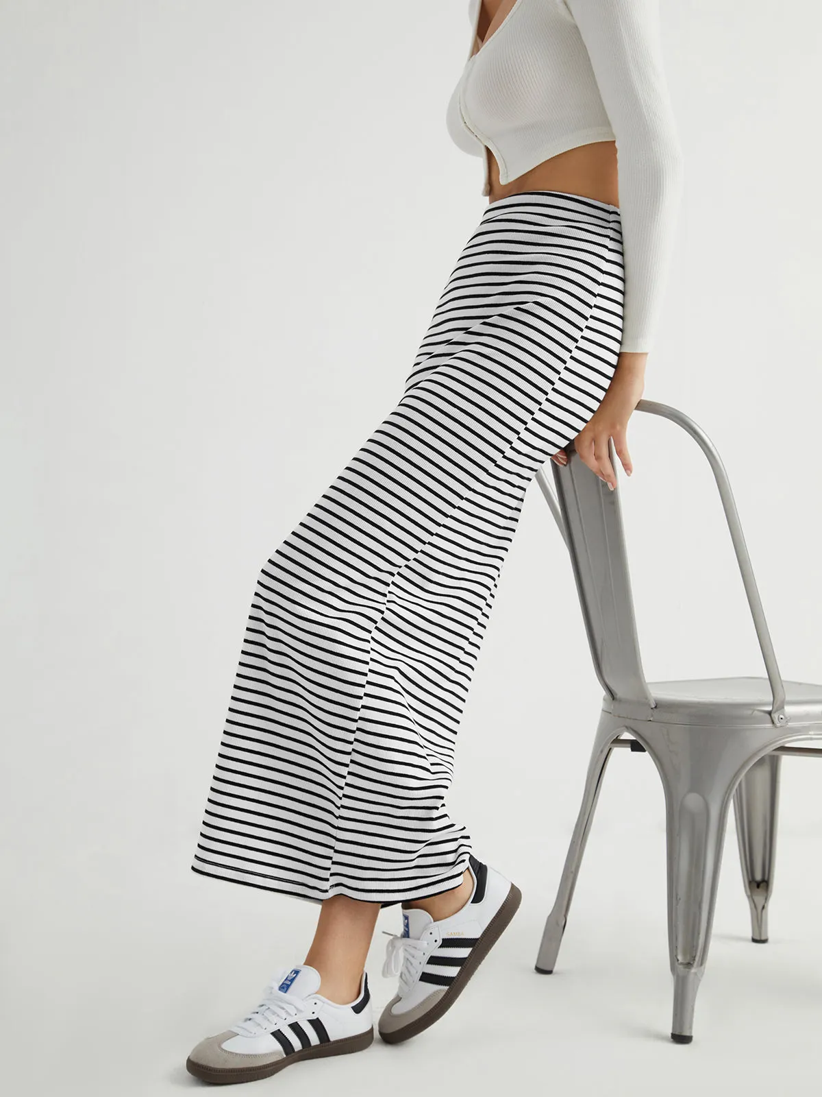 Stripe Charming Maxi Skirt