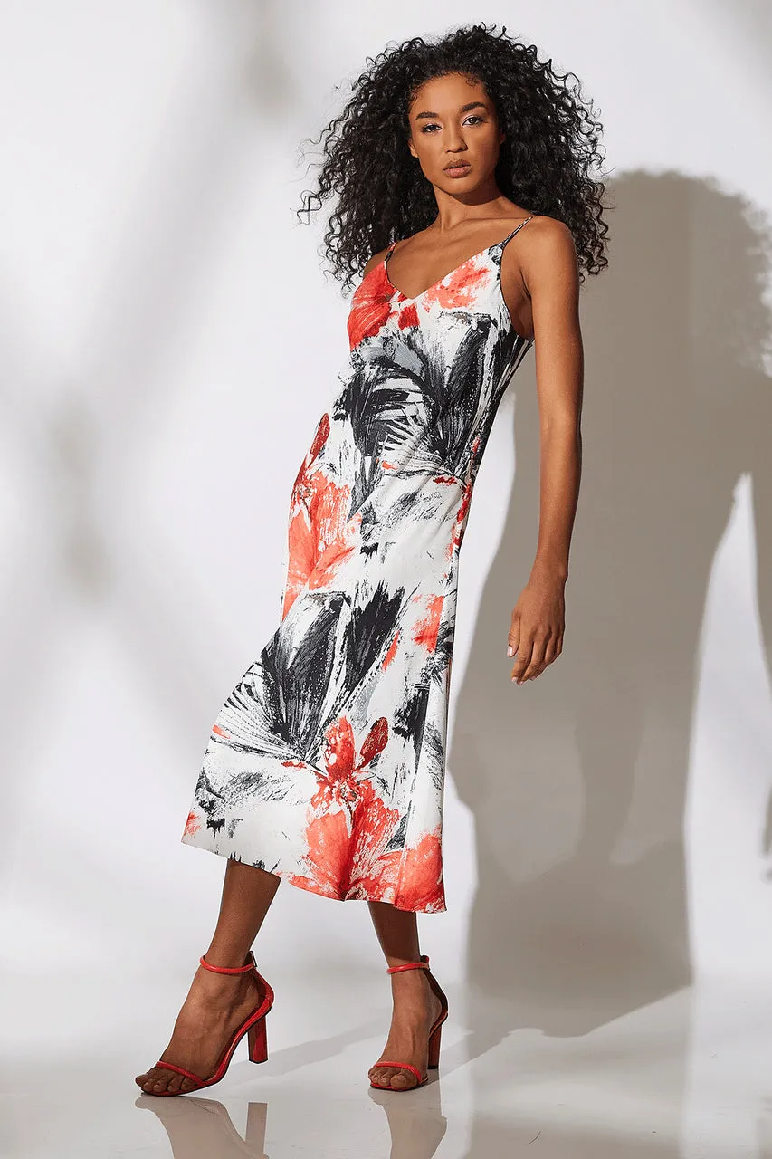 Sunset Palm Slip Dress